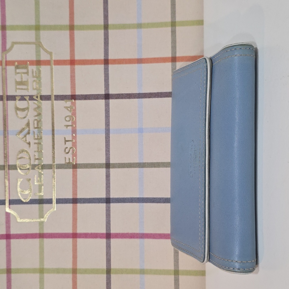 New, Vintage, Coach Legacy Blue Leather Card Wallet - Picture 10 of 16